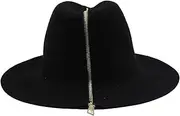 [FONSMAY] 100% Australia Wool Fedora Hat Women Men Zipper Gentleman Winter Autumn Wide Brim Jazz Church Panama Cap