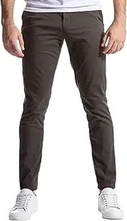 [Aosufei] Men's Slim Fit Casual Straight Leg Pants Solid Business Quick Dry Trousers Stylish Classic Outdoor Pants, Coffee, 4X-Large