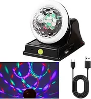 Solar Charging Colorful Magic Ball RGB Atmosphere Light, USB Charging, Rotate Adjustable Spot Lights, Multi Colors LED Atmosphere Disco Stage,Party,Wedding,Xmas,Outdoor/Indoor Decorations(1Pc Black)