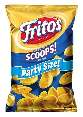 NEW FRITOS SCOOPS! ORIGINAL FLAVOR CORN CHIPS PARTY SIZE BAG