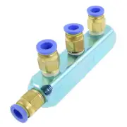 A● 8mm Pneumatic Air Hose Fitting 4 Way Push in to Connect Quick Coupling