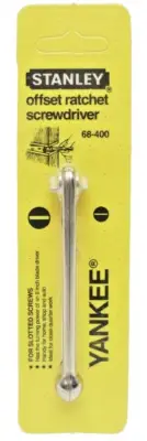 Vintage 1986 STANLEY Yankee Offset Ratchet Screwdriver 68-400 3-7/8" OAL USA NOS