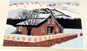 Southwest Old Territorial Home XMAS Hand-Screen Albuquerque Old Town Card Shop