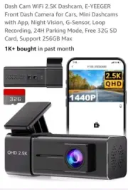 2.5K Mini Dashcam, Wifi, E-YEEGER Front Dash Camera New