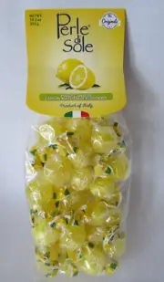 Perle Di Sole Lemon Flavored Hard Candies With Sour Powder 10.5 oz Italy Candy