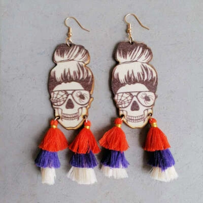 Spider Grandma Tassel Earrings - Womens Valentines Day Gift with Dangle Detail