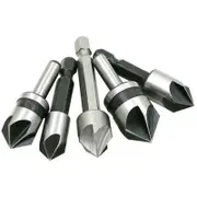 82 Degree Woodworking Angle Bevel Tool Drill Bit 5Pcs Silver Wood Drill Bits