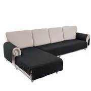 L Shape Sectional Couch Covers 2-Piece 100% Waterproof Pet Couch Covers for Sectional Sofa Washable(Left Chaise + 2/3 Seat Sofa, Black)