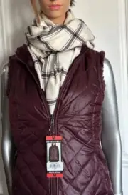 NICOLE MILLER WOMEN'S PLUSH FAUX FUR INTERIOR REVERSIBLE VEST Size M NWT