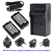2x Battery + AC&DC Charger For Panasonic CGR-D08 CGR-D08R CGR-D08S CGR-D120 E/1B