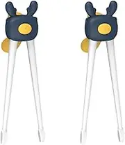 Gadpiparty 2 Pairs Chopstick Tool Flatware Baby Learning Early Chopsticks Training Tools Assistance Adults Interesting for Animal Kids Practice Beginner Eating Blue Reindeer Toddler