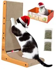 Cat Scratcher, 26.8 Inch L Shape Cat Scratching Board with Box, Cat