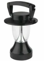 Black Camping Lantern Light 12 White LEDs Solar or Dynamo ( Hand Crank) Powered