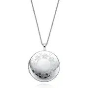 Sterling Silver 22mm Engraved Round Locket Pendant