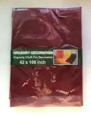 SIERRA PACIFIC CRAFTS Organdy Decoration Cloth 42" x 108" deep red wine