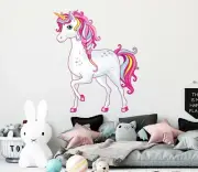 3D Pink Unicorn G8923 Animal Wallpaper Mural Poster Wall Stickers Decal Honey