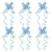 40Pcs 2.8" Pull Bows Present Wrapping String Bows Gold Thread Style Light Blue