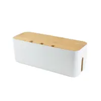 在飛比找momo購物網優惠-【picknew】創意底部雙開孔日式簡約加大桌面延長線收納盒