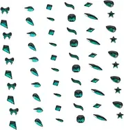 120pcs Nail Drill Nail Art Glitter Sequins Face Art Jewels Green Stone Craft Face Rhinestones for Women Rhinestones Green