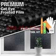 4FTx10FT Black Cat Eye Frosted Film Glass Home Bathroom Window Security Privacy