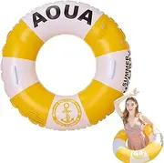 Swimming Tube Ring, Inflatable Pool Ring | Pool Float Life Reservoir Ring Float Ring with Handle | Pool Tube, Life Preserver Ring UK Style Design Floaty for Adults, Women, Beach, Pool
