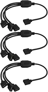 Aexit LED (transmission) 1 to 3 Female 4P Extension Splitter Connector Cable Cord 30cm (26ry477qf621) 3 Pcs