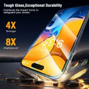 Tough On iPhone 15 Pro Max Tempered Glass Screen Protector 2 Pack with Installation Kit