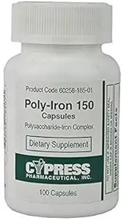 Poly-Iron, 150 Caps Compares To Niferex 150, 100 ea
