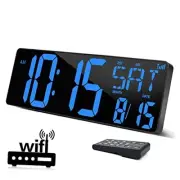 Large Digital Wall Clock WiFi Sync, 16.5 in Large Display Wall Clock with
