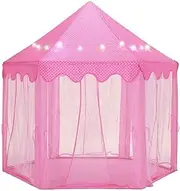 Kids Princess Castle Play Tent Hexagonal Play House Outdoor Indoor DIY Playhouse Pink