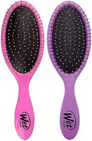 Wet Brush Original Detangler Hair Brush - Pink And Purple - Exclusive Ultra-soft IntelliFlex Bristles - Glide Through Tangles With Ease For All Hair Types For Women, Men, Wet And Dry Hair (Pack of 2)