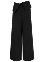 Acne Studios Fold-over Wide-leg Trousers - Black - 38 (UK10 / S) 38 (UK10 / S)