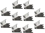 IWOWHERO 10Pcs Stainless Steel Freezer Shelf Clips with Curved Dovetail Design for Secure Fridge Support Versatile Hooks for Freezer and Display Cabinets Easy to Install and Safe to Use