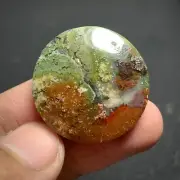 Scenic Moss Agate Cabochon 26x26x6mm High Quality 31.5 ct
