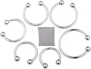 6 Pcs Stainless Steel Cock Ring 2 Beads Penis Ring Weights Pleasure Enhancing Sex Toys Comfortable Metal Cock Rings For Men
