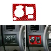 Red For Chrysler 300 2009 Carbon Fiber Dimmer Light Control Panel Trim Cover (for: Chrysler)