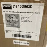 Dayton 10D963D Exhaust Fan 12” Fan 1286 Cfm, 115V, 1 Phase S10