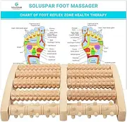 Premium Dual Foot Massager Roller, 10 Rollers, Pure Natural Wooden Foot Massager Roller for Plantar Fasciitis, Heel, Arch Pain. Relaxation Gifts for Women, Men. Practical Gifts
