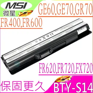 微星電池-MSI BTY-S14,BTY-S15,FR400,FR600,FR620,FR700,FR720,FX620,GE60,GE70,CR41,CR61,CR70,CX70