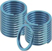 uxcell 20pcs Split Keychain Rings, 20mm Round Flat Keyrings Stainless Steel Open Key Chain Ring Dog Tag Rings for DIY Keychain Craft Lanyard, 1.5mm Thick, Blue