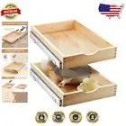 Stylish Pull-Out Pantry Organizer - Fully Assembled Wood Shelves for Cabinets