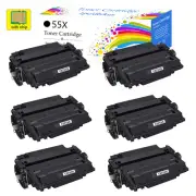 6x CE255X 55X Toner Cartridge for HP 55X LaserJet 3011 Enterprise 500 MFP M525dn