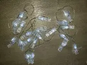 Battery Operated LED Clothes Pin clip lights Warm White 15 per string