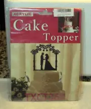 MR and MRS SILHOUETTE Black Wedding Cake Topper Laser Cut Bride and Groom USA