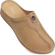 [SHIBEVER] Clogs for Womens Mules Shoes: Slip-On Flat Mule Shoes - Closed Toe Sandals Comfortable