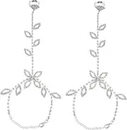 TINEASUR 2pcs Beach Rhinestone Anklet Silver Anklets for Women Sandals Beach Seashell Bracelets Beach Dress Anklet for Women Chain Sterling Silver Anklet Beach Jewelry Ankles Rhinestones
