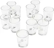 2.5 Clear Glass Votive Candle Holders for Candle Making Kit Aromatherapy Tealight Candles Holder Cup Set (12 Pack)
