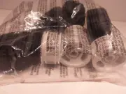 4 MECCANO PIECES JUNIOR CONSTRUCTION SET SPARE WHEELS TYRES PLASTIC NEW SEALED