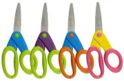 Tonic Kushgrip Kids' Pointed Tip Scissors 5"-4 Colors/3 Each, 12/Pkg 440