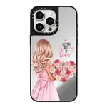 TIFY GIRL FLOWER PINK LOVE 鏡面手機殼適用於 IPHONE 15 14 13 12 11 PR